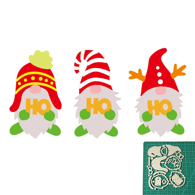

Christmas Gnome Set Craft Dies Scrapbooking Metal Cutting Dies New 2021 for DIY Cards Making Decoration Crafts Dies Cut