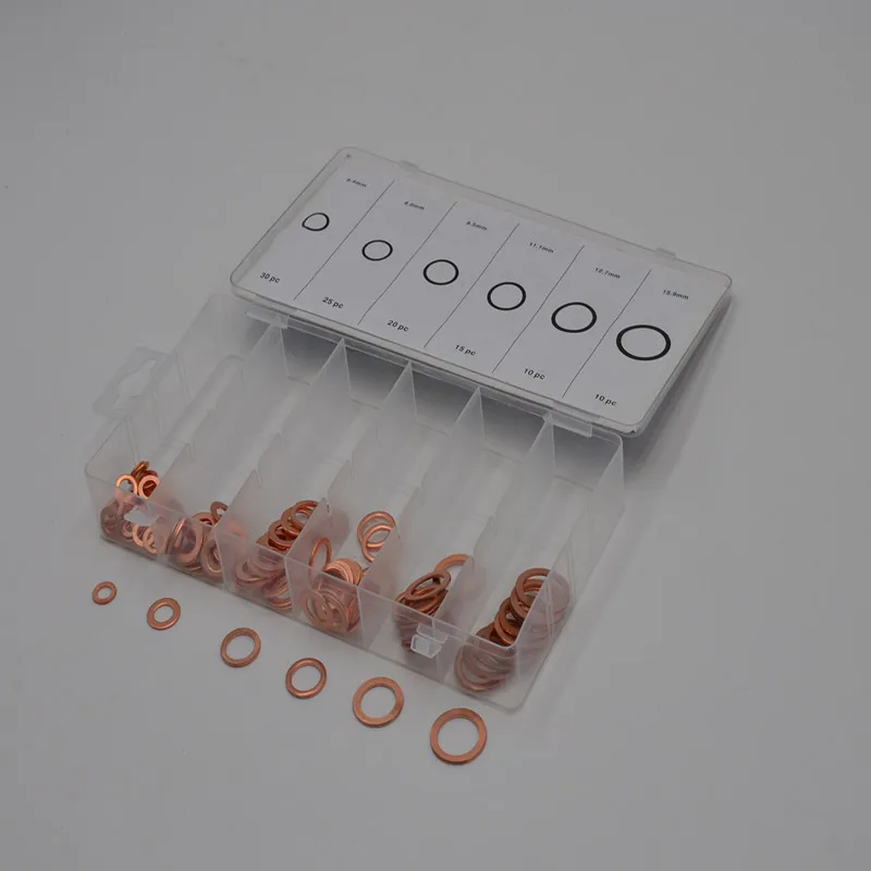 110 шт. различные размеры плоская медная шайба масляное кольцо автомобильная
