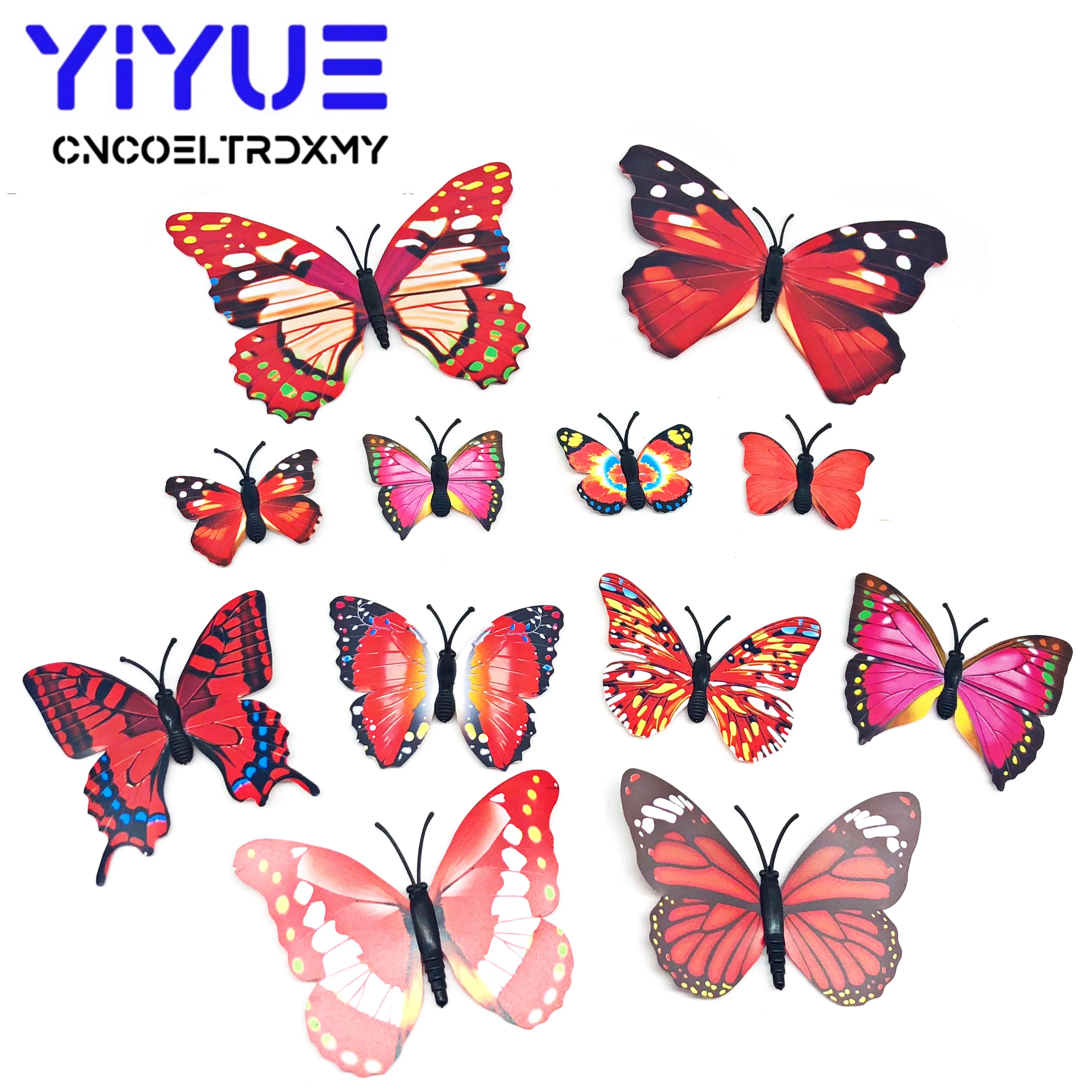 12 шт. настенные 3D наклейки в виде бабочек из ПВХ|Обои| |