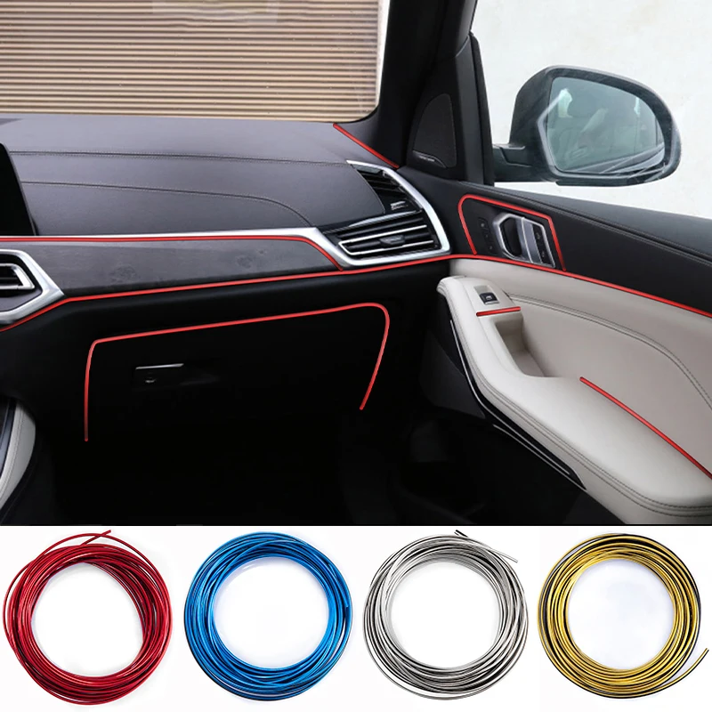 

Декоративные полоски для салона автомобиля, 5 м, для Nissan Qashqai J10 J11 Teana Altima Rogue Tiida Kicks, аксессуары для украшения Центрального управления автомоб...