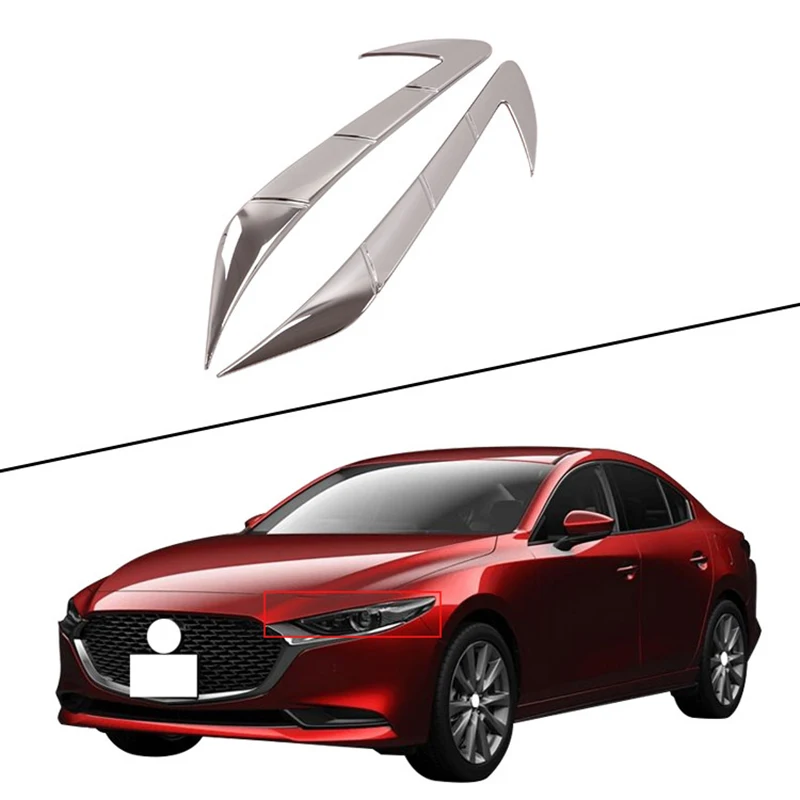 

Аксессуары для Mazda 3 2019 2020, хромированные Автомобильные фары из АБС-пластика, декоративные лампы, рамка, крышка, отделка, наклейка, Стайлинг а...