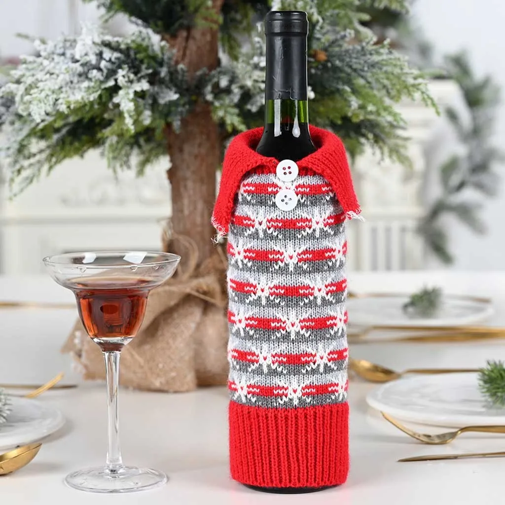 Merry Christmas Santa Wine чехол для бутылки Xmas Festival вечерние декор стола красное вино