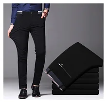 2021new 2021 calças masculinas primavera outono moda negócios casuais calças compridas terno masculino elástico em linha reta formal mais grande (4)