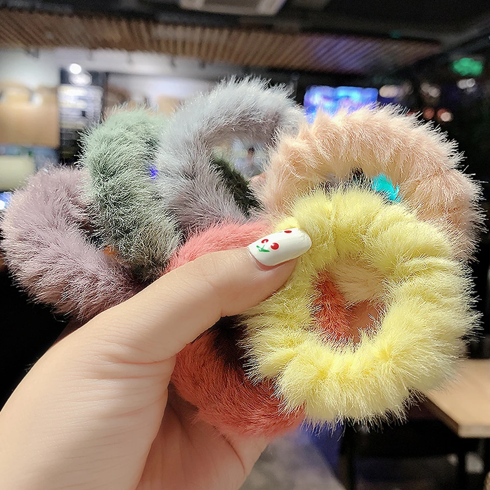 Новинка 2019 модная милая плюшевая повязка для волос веревки из мягкого меха