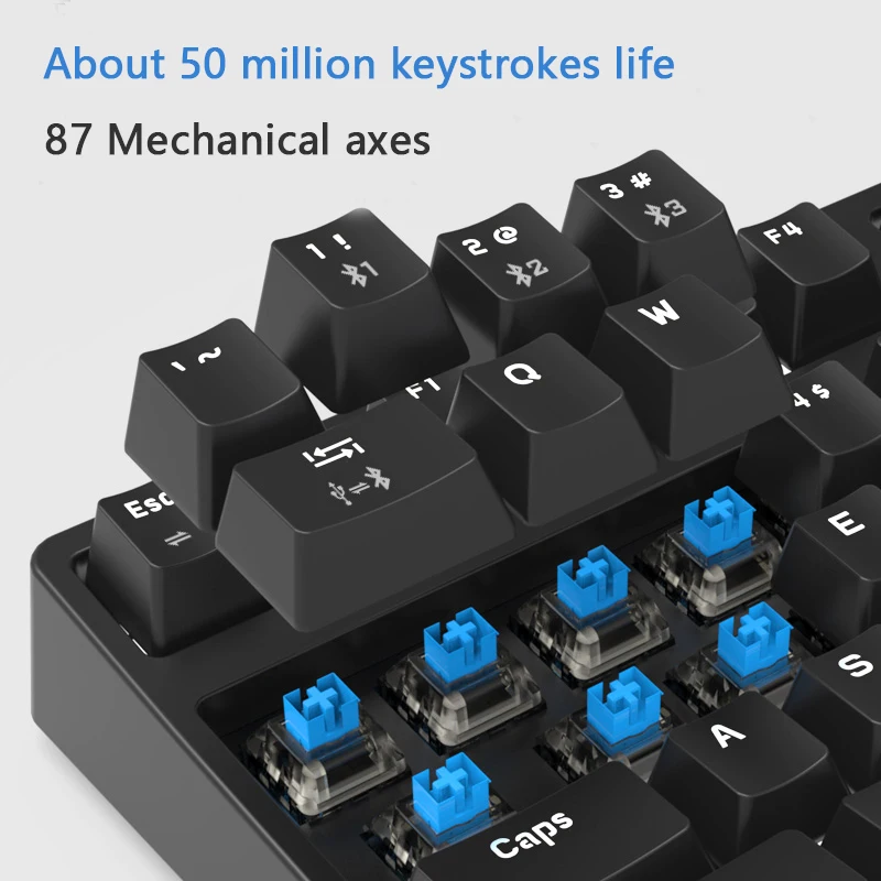 

Mechanical Keyboard Wired Bluetooth Wireless Compatible Dual-Mode 87 Key Multi-Color For Tablet Desktop PC Gamer Accessories