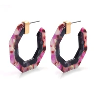 bohemian leopard acrylic earrings for women boho design geometry metal shape statement earring punk minimalist earing wholesale