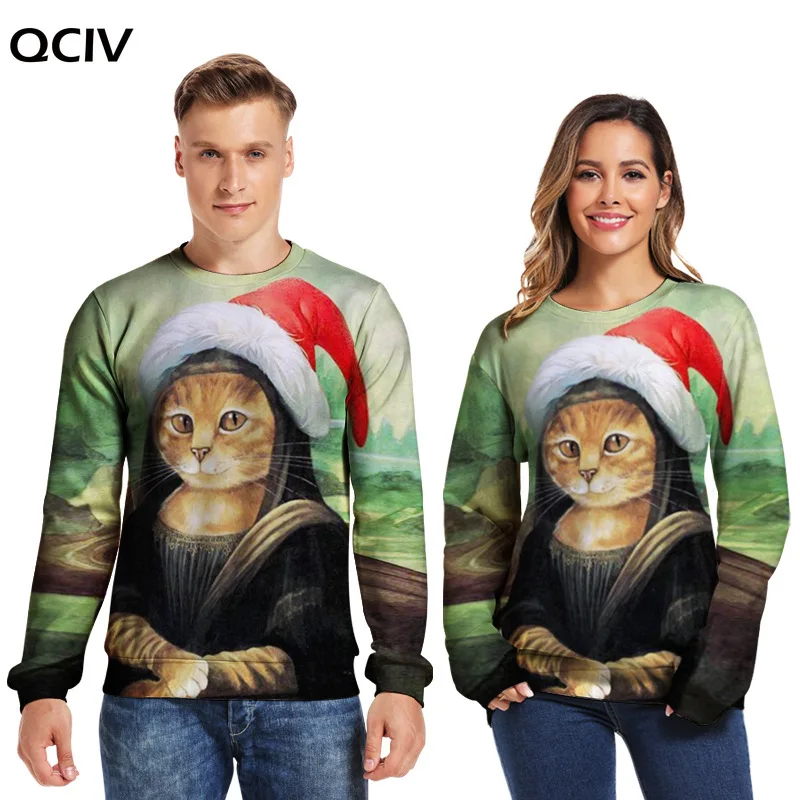 

Унисекс Рождественский свитер 3D принт Забавный Рождественский пуловер свитер с капюшоном для мужчин и женщин; Сезон осень-зима размера плю...