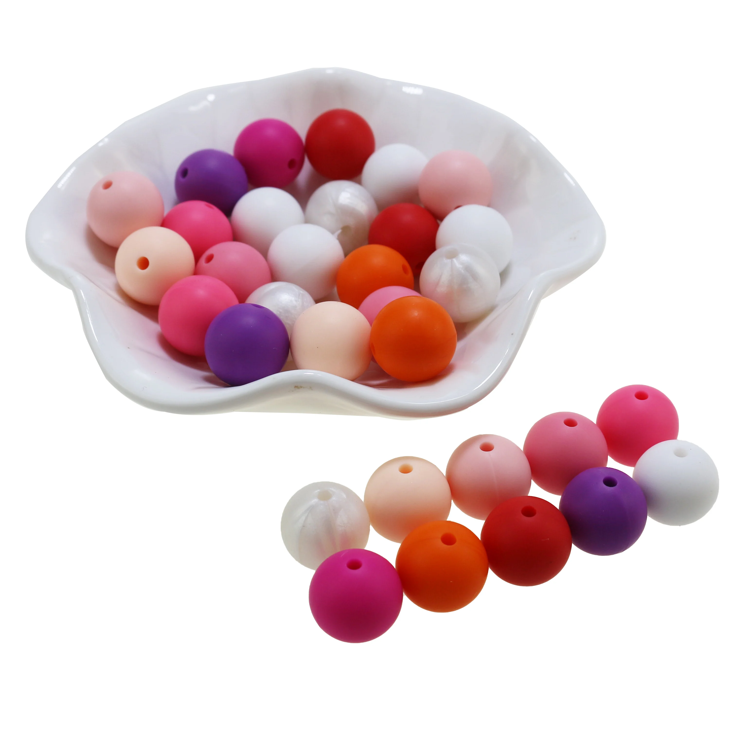 

20mm 200pcs/lot Silicone Loose Beads Safe Teether Round Baby Teething Beads DIY Chewable Colorful Teething For Infant