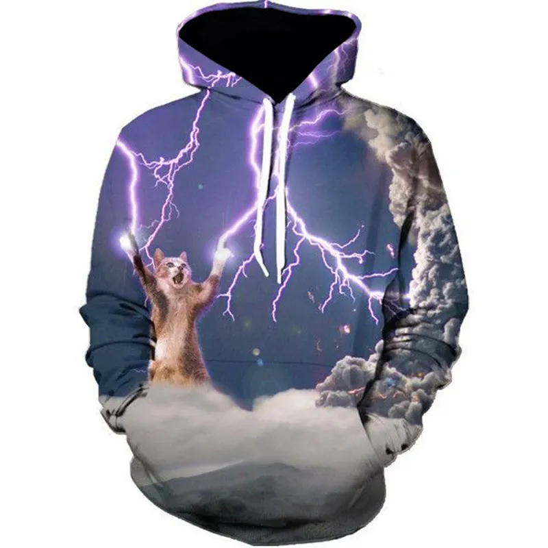 Papertiger серые облака фиолетовая молния танцевальный Кот принт крутые 3D