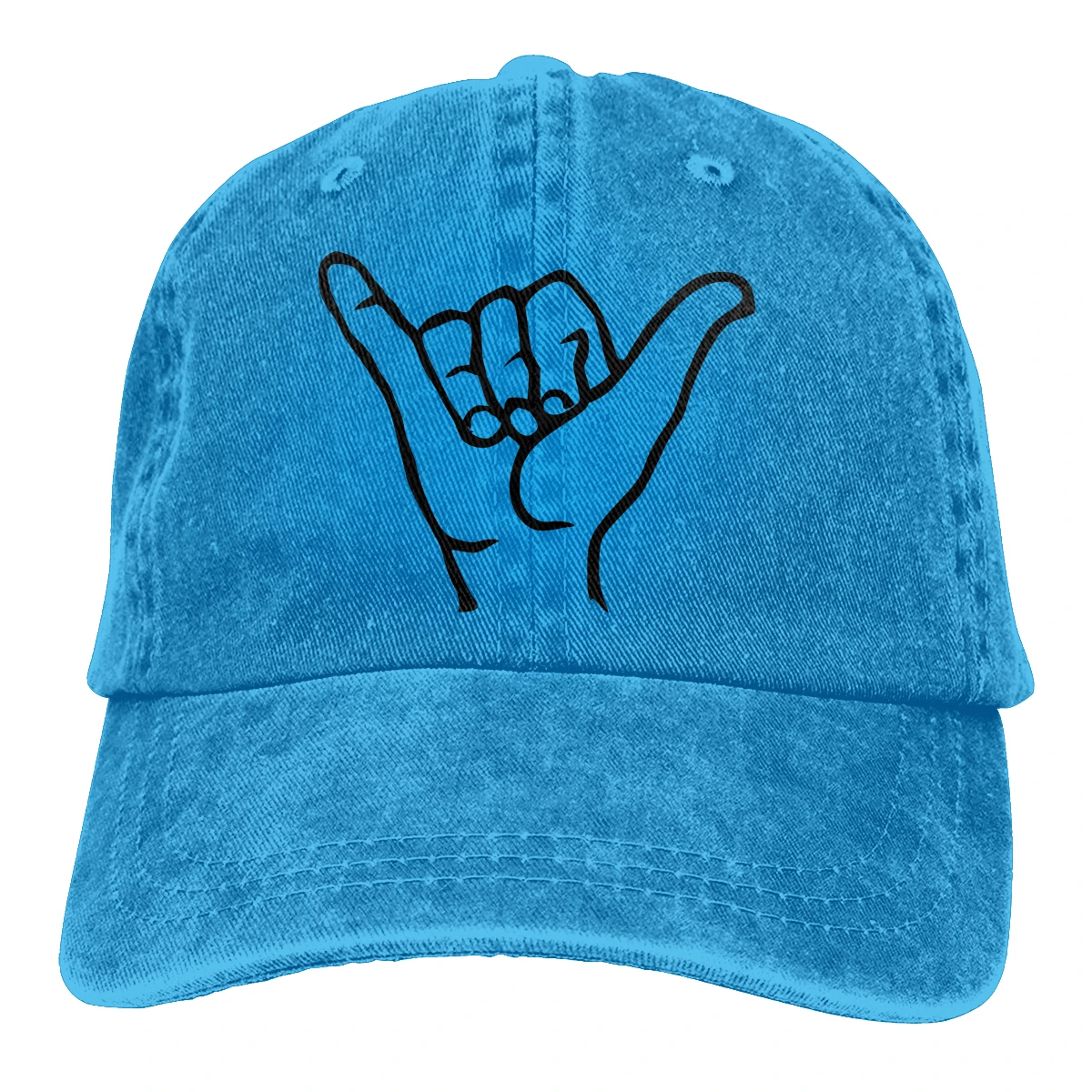 

Aloha Hand Hawaii Symbol T mans women's Retro Washed Cowboy hat Baseball Cap
