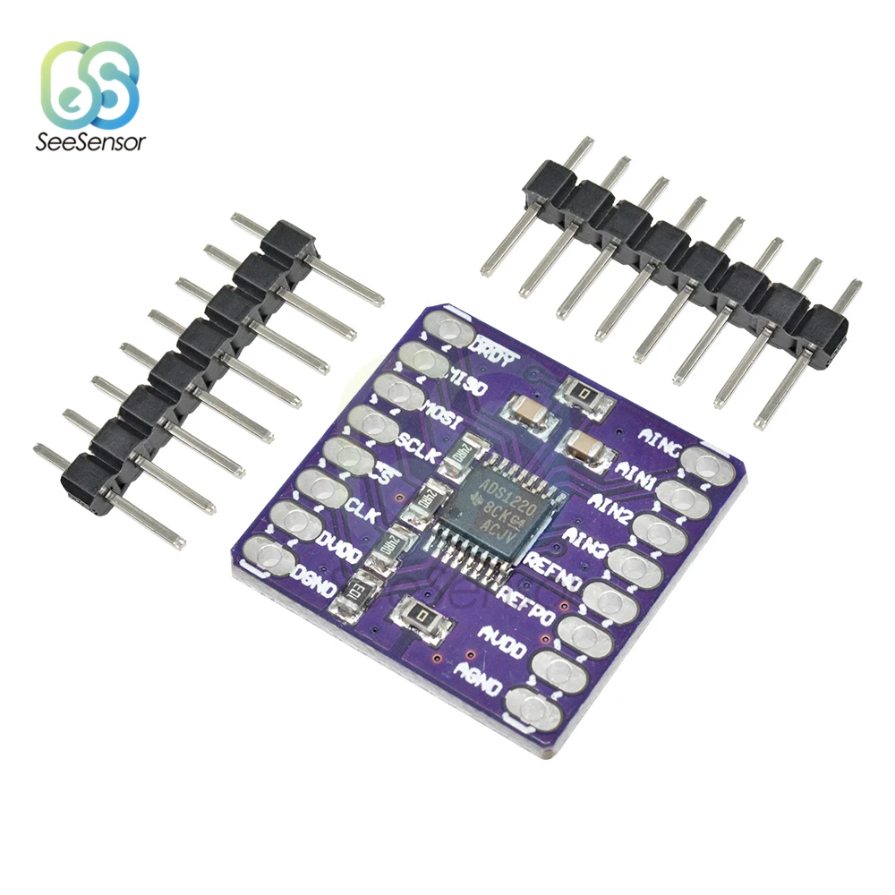 

Фонарь ADS1220 ADC A/D, модуль преобразователя SPI I2C с низким энергопотреблением, 24-битный модуль аналого-цифрового преобразователя, 3 в-5 В постоянн...
