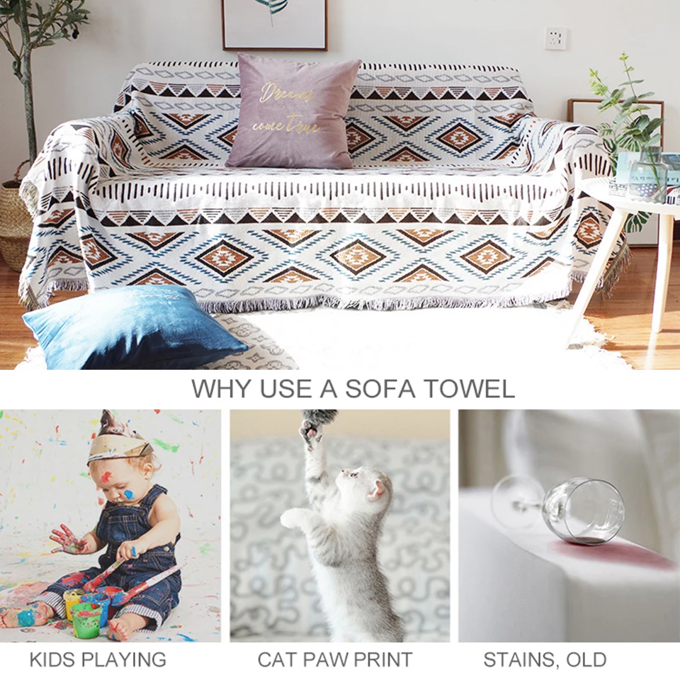 Geometric Blanket Aztec Sofa Cover Stylish Nordic Bedspreads Reversible Throw Blankets for Couch Floor Rug Koce Home Decoration | Дом и сад