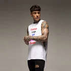 Фото Имя Логотип DIY индивидуальные мужские хлопок Одежда для фитнеса тренажерный зал Стрингер майка для мужчин Бодибилдинг жилет тренировки без Рукавов Рубашка