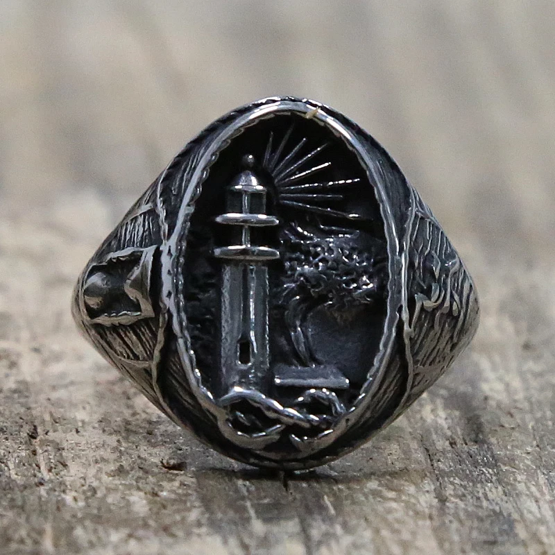 Уникальное скандинавский Викинг Маяк кольцо из нержавеющей стали мужские