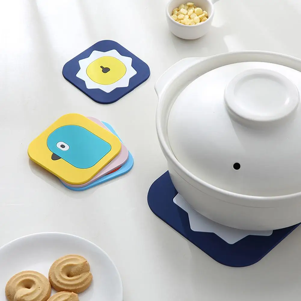 15 см изоляционный домашний коврик для чашки квадратный мультяшный мягкий