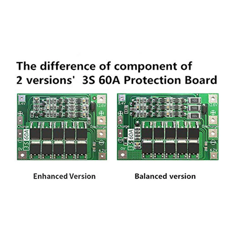 3S 60A Bms плата 11 1 V 12 6 18650 литий-ионная литиевая батарея Защитная улучшенная версия |