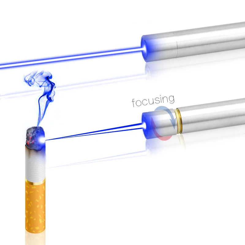 Карманная серия 500 МВт 445нм фокусируемая Синяя лазерная указка (нержавеющая