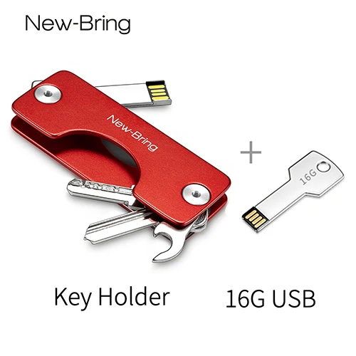 G2RedUSB NewBring ключница Алюминиевый металлический EDC мужской Автомобильный держатель для ключей умная ключница дизайн EDC ключи Органайзер брелок сумка кошелек - Цвет: G2RedUSB