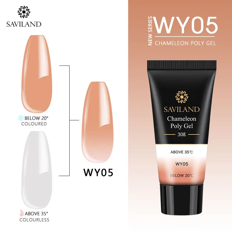 30ml WY05 Saviland 30 мл Гель-лак акриловый полигель изменение температуры многоцветный Алмазный полигель для ногтей быстрое строительство УФ-набор для ногтей - Цвет: 30ml WY05