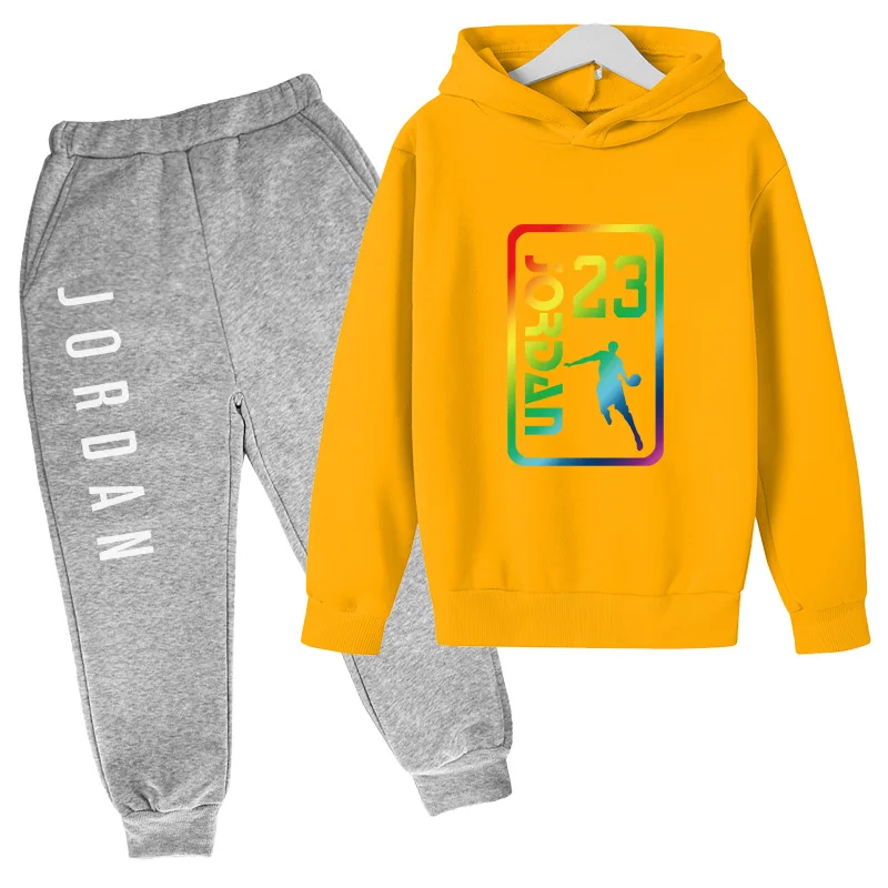 

Children's Wear No. 2021 23 4T-14T Casual Fashion Hooded + Pants Children's Girls Boys Sweatshirt Sportswear