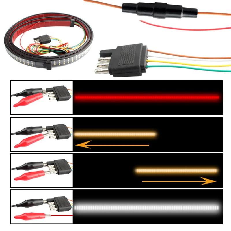 60 &quotГрузовик багажника Светодиодные ленты светильник крючок Тройной Ряд 5