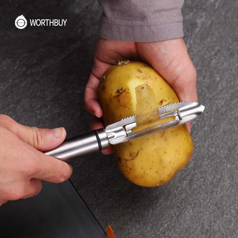 WORTHBUY Многофункциональная овощечистка фруктов из нержавеющей стали для удаления