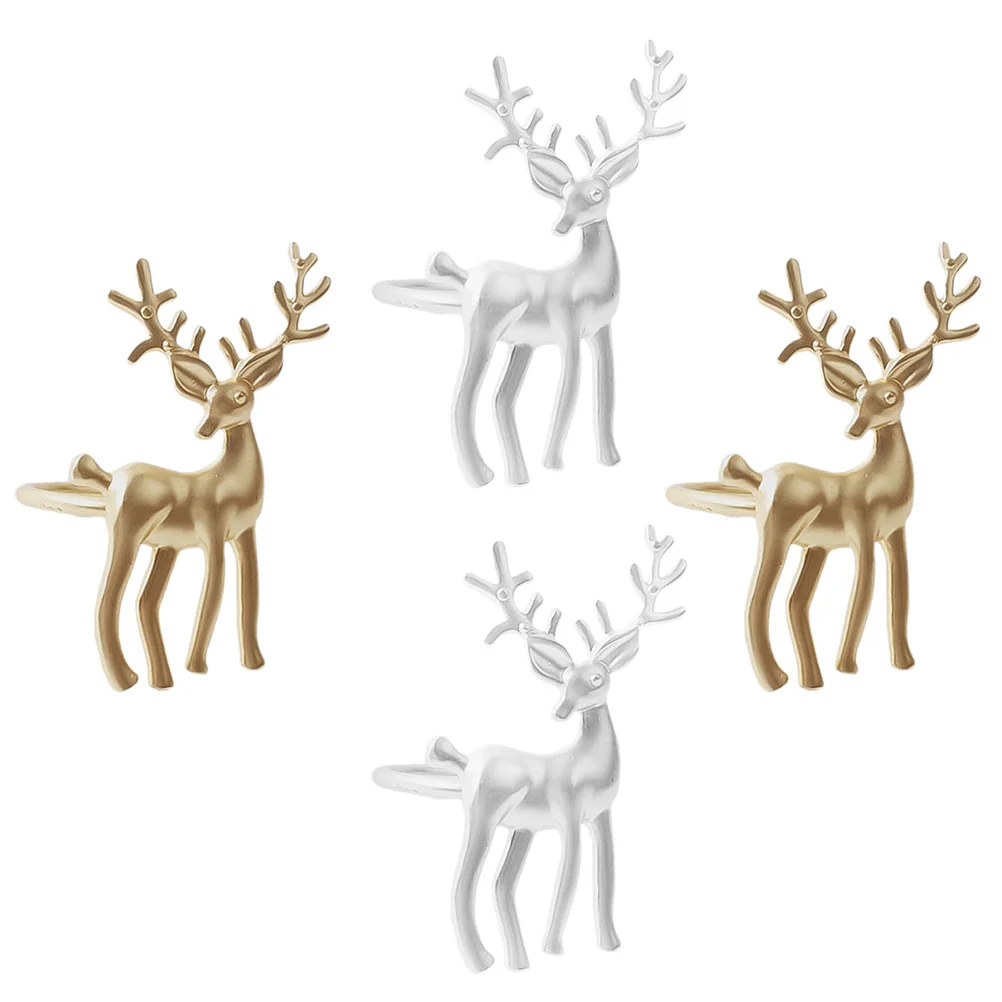 

4pcs Xmas Design Chic Napkin Buckles Christmas Adorable Deer Table Supplies