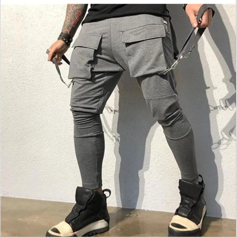 

2018 Autumn new mens cotton Sweatpants Fitness workout solid trousers male Casual fashion Pencil Pants Joggers sportswear