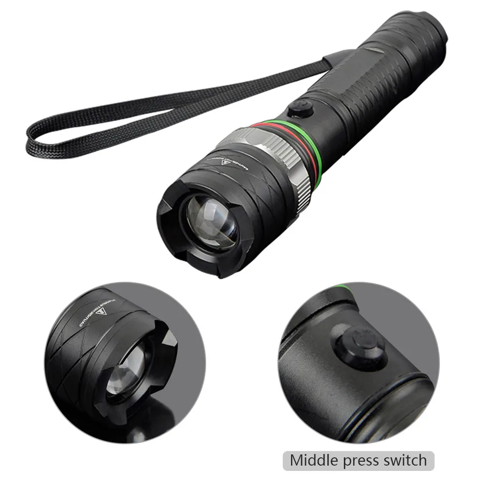 Мощная светодиодная тактическая Вспышка высокой яркости 3 режима масштабируемый