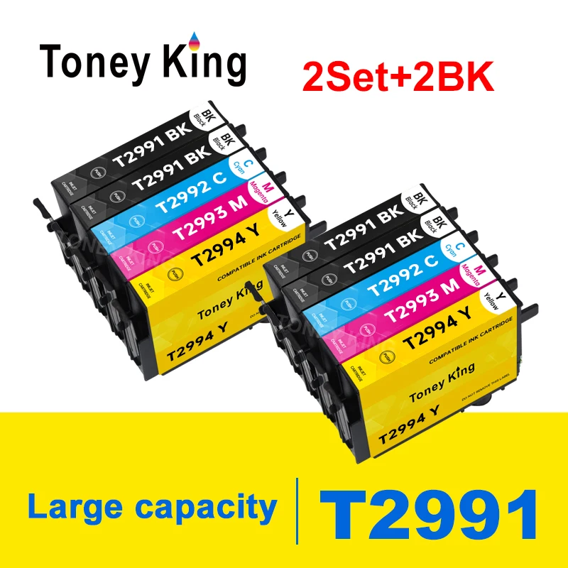 

Сменные чернильные картриджи Toney King 29XL T2991 T2991XL T29XL 10pk для Epson XP 235 247 245 332 335 345 435 432 445