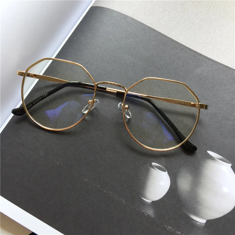 Ретро Круглые глазки для женщин Близорукость Оптические очки металлические