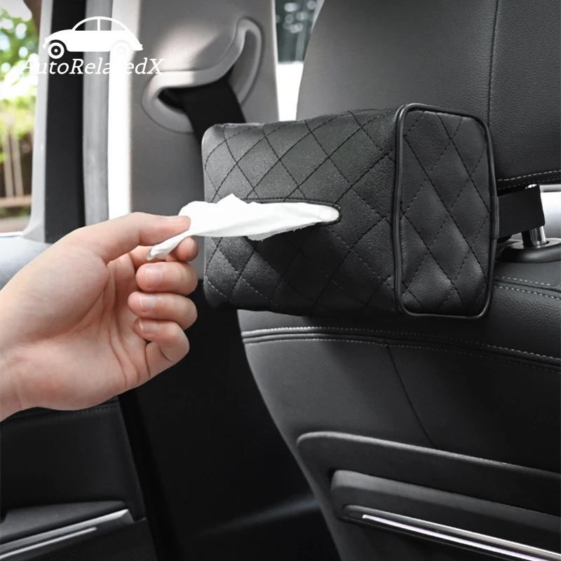 

Car Back Seat Headrest Hanging Tissue Boxes Holder Case For Ford Focus 2 1 Fiesta Mondeo 4 3 Transit Fusion Ranger Mustang Ka