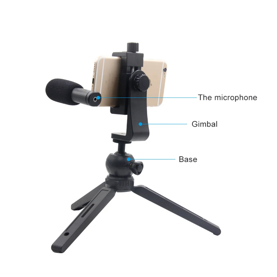 Гибкий мини штатив MAMEN для телефона подставка камеры с микрофоном держатель