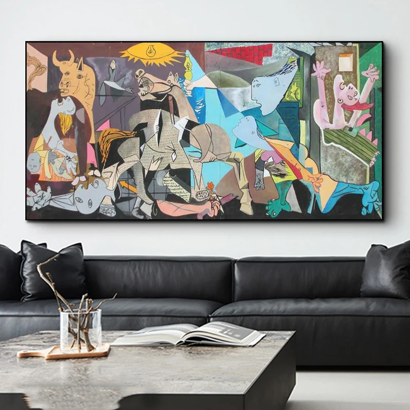 

Famous Oil Painting Guernica Reproductions Canvas Painting Wall Art Picasso Artwork Poster Abstract Modernism Picture Home Decor