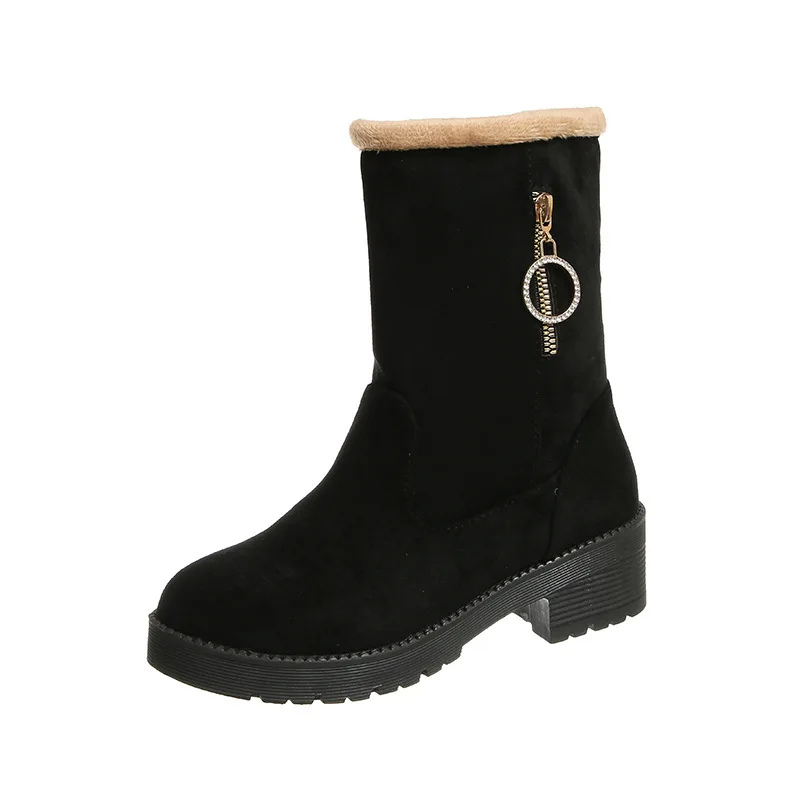 GRITION 2020 женские зимние ботинки из искусственной кожи на платформе с молнией меху