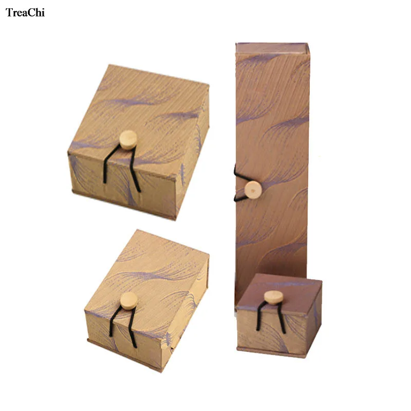 

Quality Chinese Wind Silk Jewelry Organizer Box With Wooden Buckle Jewery Ring Necklace Pendant Bracelet Jade Storage Gift Box
