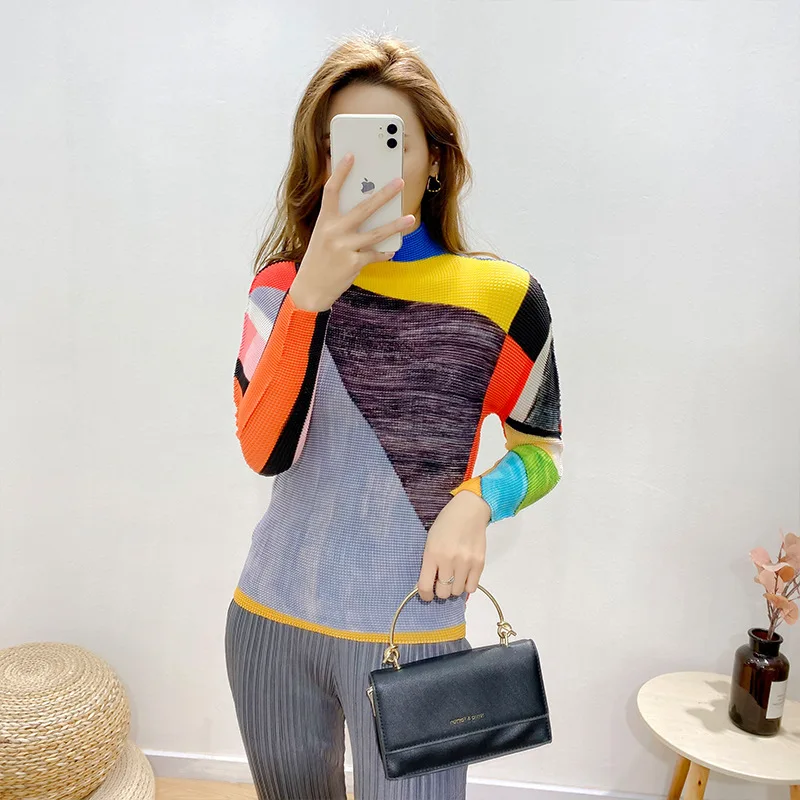 

LANMREM 2021 New Spring Summer T-shirt Women Long Sleeve Printed Shirts Ladies Fashion All Match Top Clothes YK15909