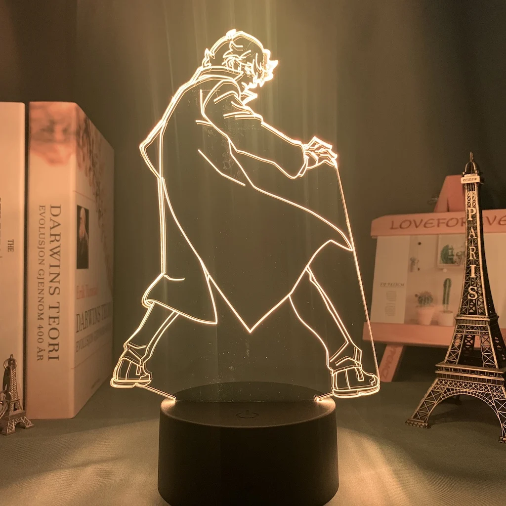 Акриловая 3d лампа новинка светильник в виде животного Shirou Ogami для спальни Декор