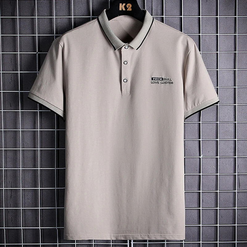

Plus Size Summer Classic Polo Shirts For Men Short Sleeve Solid Cotton Tops Tees Male Slim Fit Polo Shirt 6XL 7XL 8XL