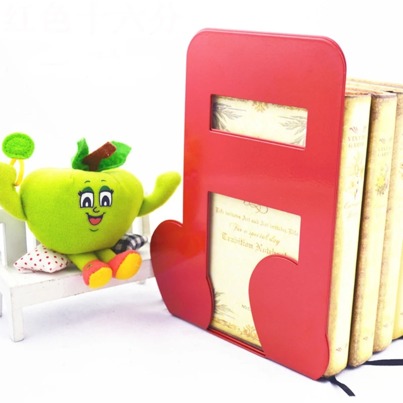 

B2EF Musical Note Metal Bookends Iron Support Holder Desk Stands For Books