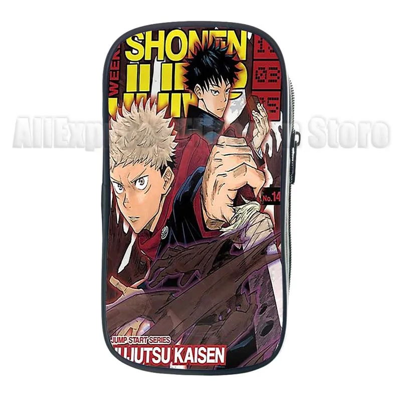 Jujutsu Kaisen-estuche de l&aacute;pices de gran capacidad para estudiantes, caja de l&aacute;pices de dibujos animados para ni&ntilde;os, bolsa de bol&iacute;grafos para ni&ntilde;o y ni&ntilde;a, bolsas de papeler&iacute;a para la escuela-5