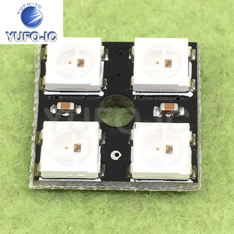 Бесплатная доставка 1 шт. WS2812B-4-Bit RGB LED полноцветный привод 4-битный фонарь модуль макетная плата