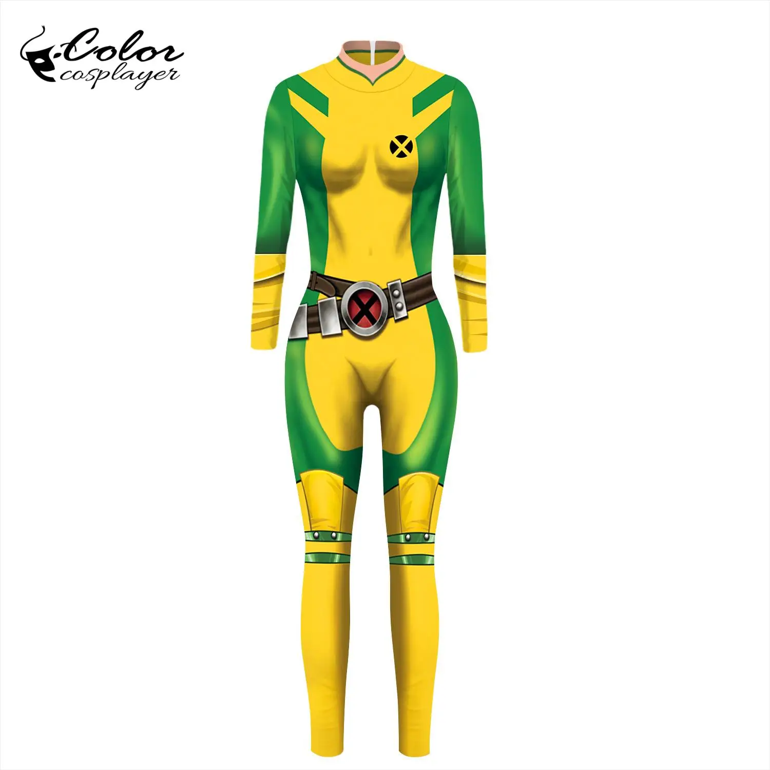 Цветной косплейер Пурим карнавал X Men Rogue костюмы для косплея Женское боди костюм