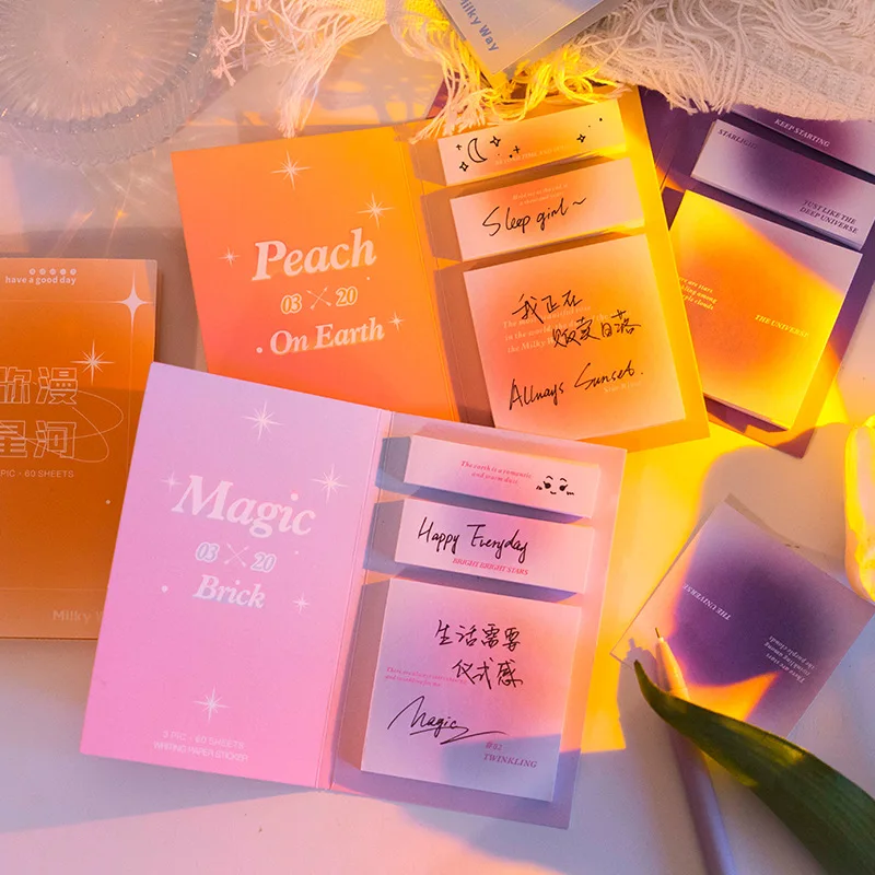 

60Sheets Ins Sticker Set Aesthetic Memo Journal Scrapbook Decor Planner Agneda Schedule School Office Supplies Stationery