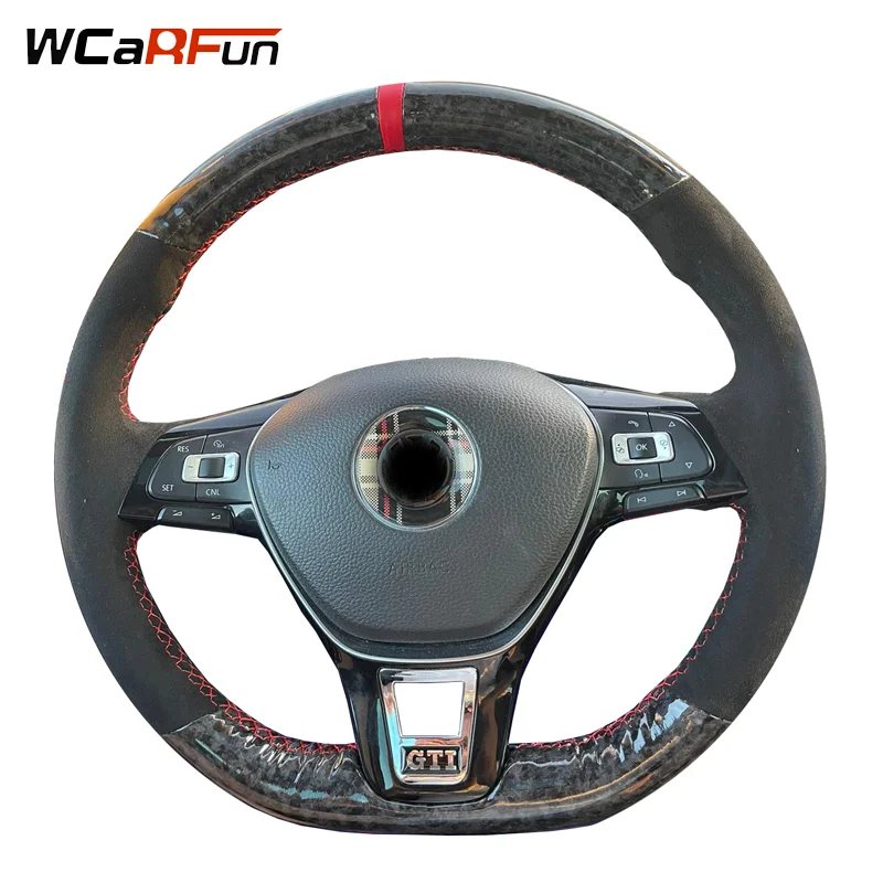 WCaRFun под заказ кованая черная замша из углеродного волокна для Volkswagen VW Golf Mk7 новое