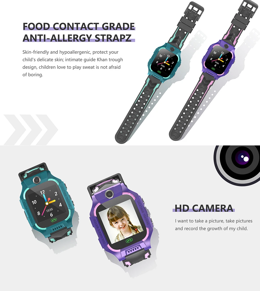 Детские Смарт часы с камерой фонариком сенсорным экраном экстренными вызовами LBS