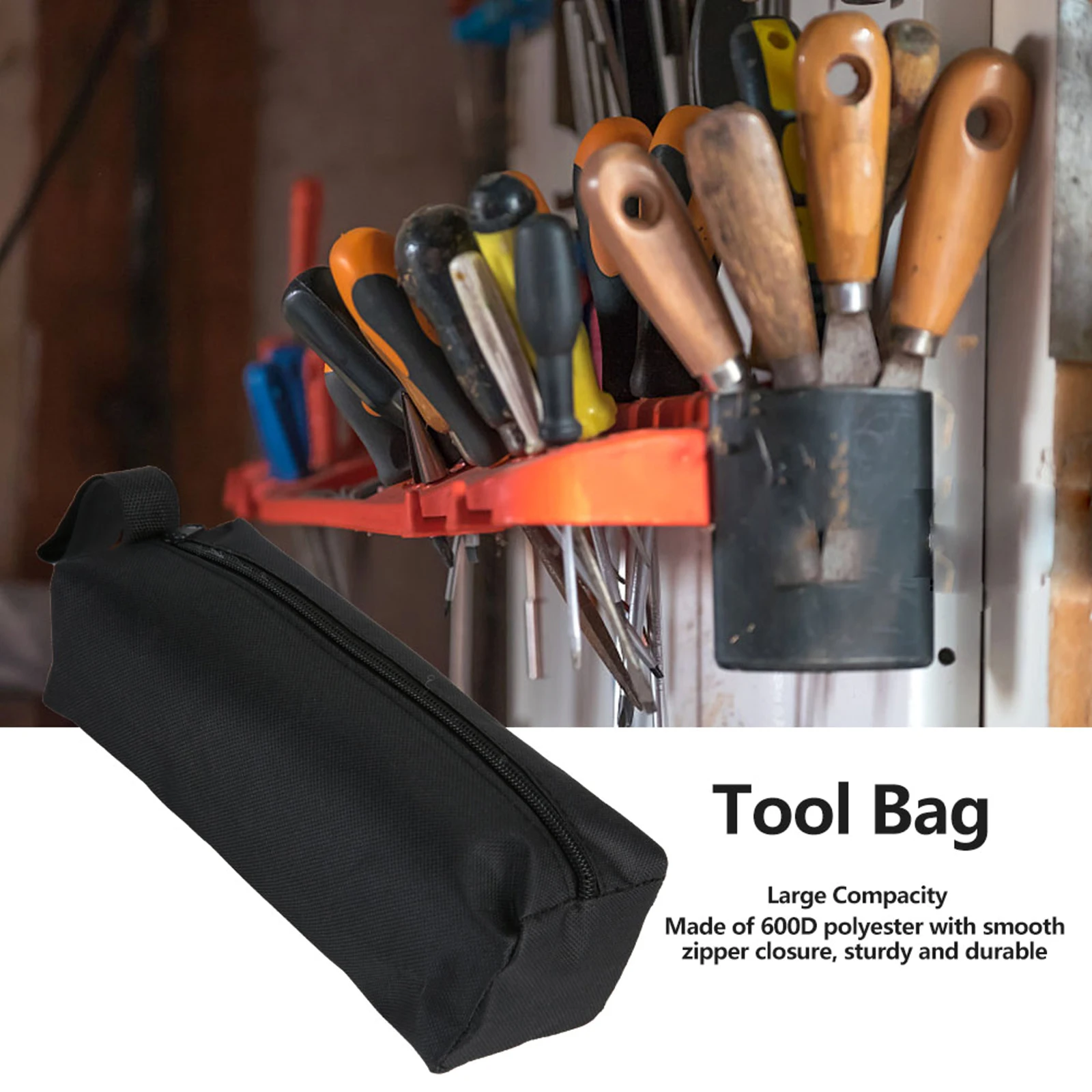 

Portable Black Storage Tool Bag Handheld Tool Storage Bag Zip Storage Case Tool Organizer Tool Holder for Repairing Tool Outdoor