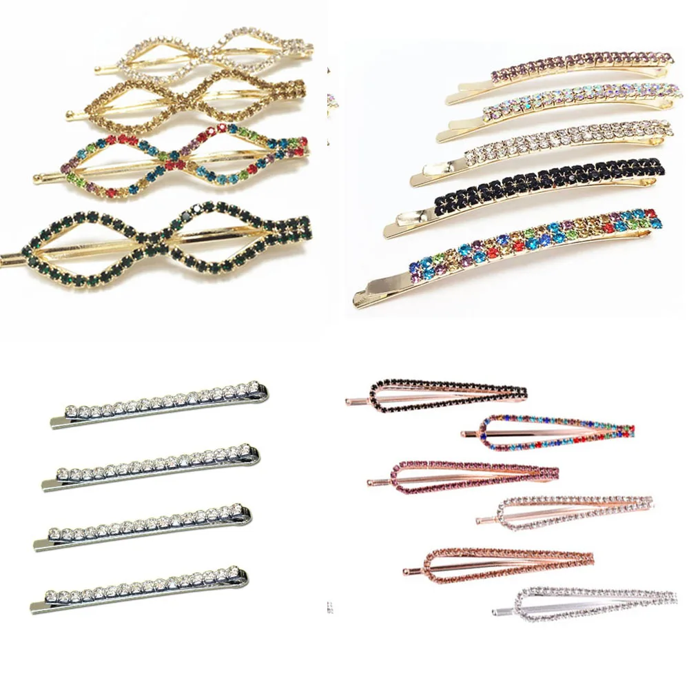 Корейский дизайн кристалл золотой серебряный цвет заколки для волос девочек