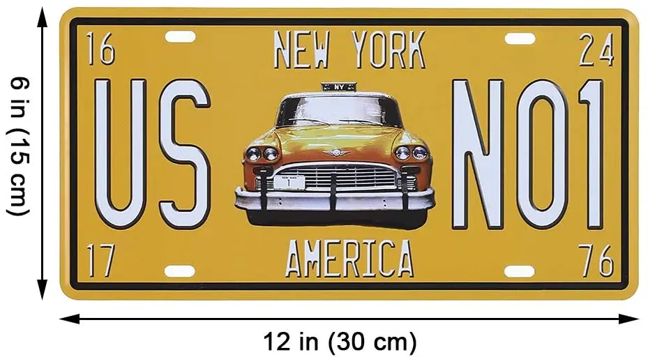ATOBART Нью-Йорк Америка нам NO1 металлическая жестяная вывеска авто номерного знака