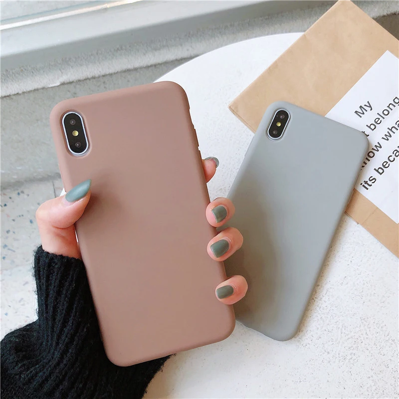 Карамельный цвет матовый чехол для samsung S6 S7 край S8 S9 S11 S10 S10e S11e плюс J4 J6 2018 J5 J7 Prime 2017